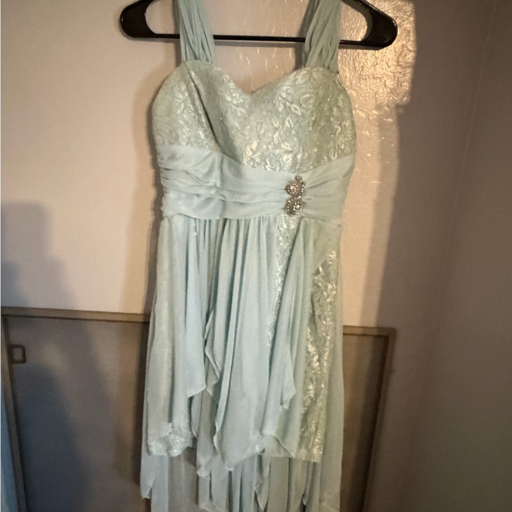 Sequin Hearts Aqua Strapless Dress